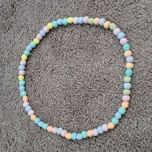 Wood Pastel Beaded Necklace